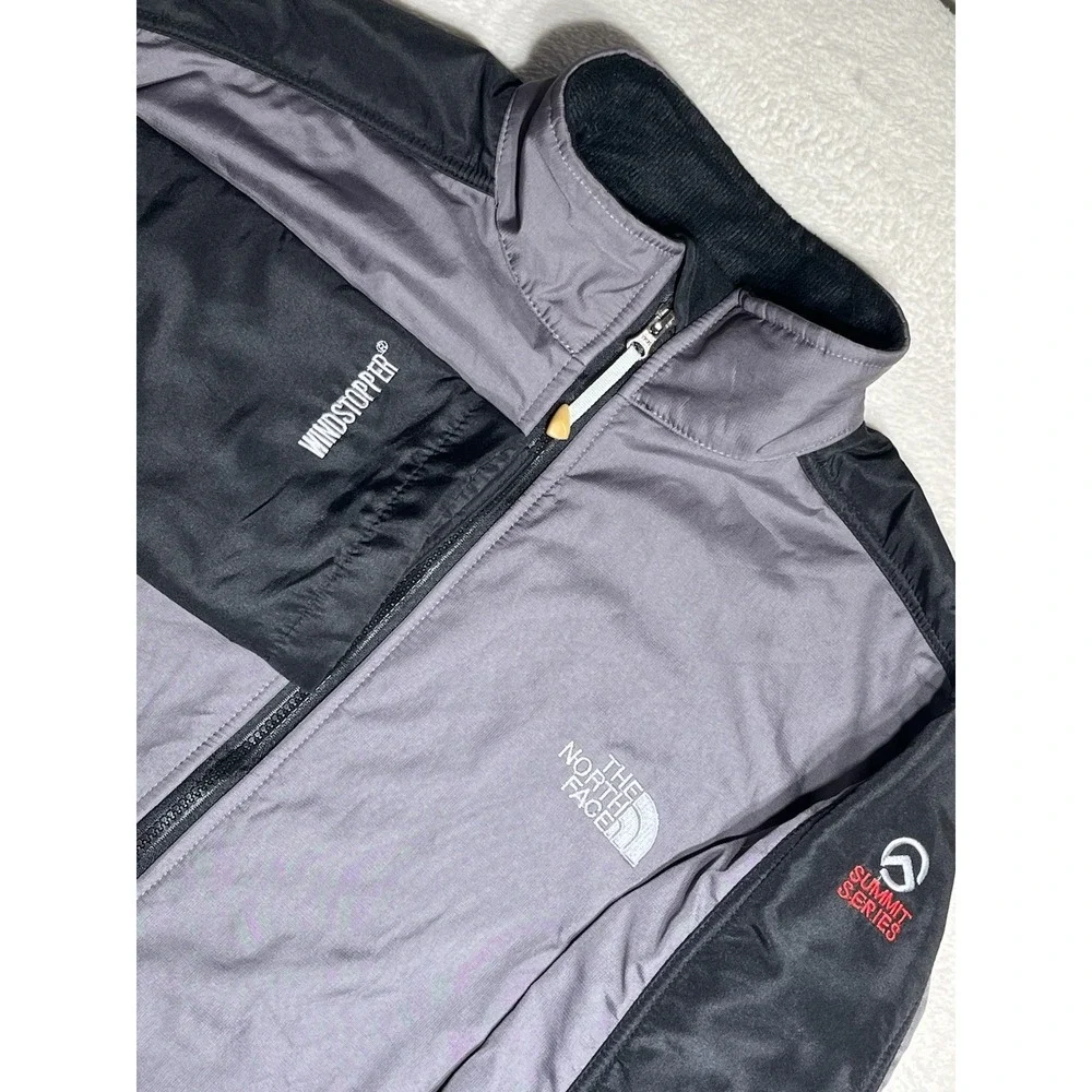 The North Face Summit Series Windstopper Jacket Men's XXL Gray Black Zipper EUC